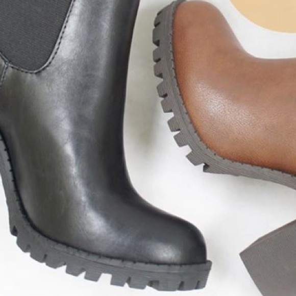 Size 8 Soda Glove Matte Black Lug Sole Combat Boot - Picture 6 of 8